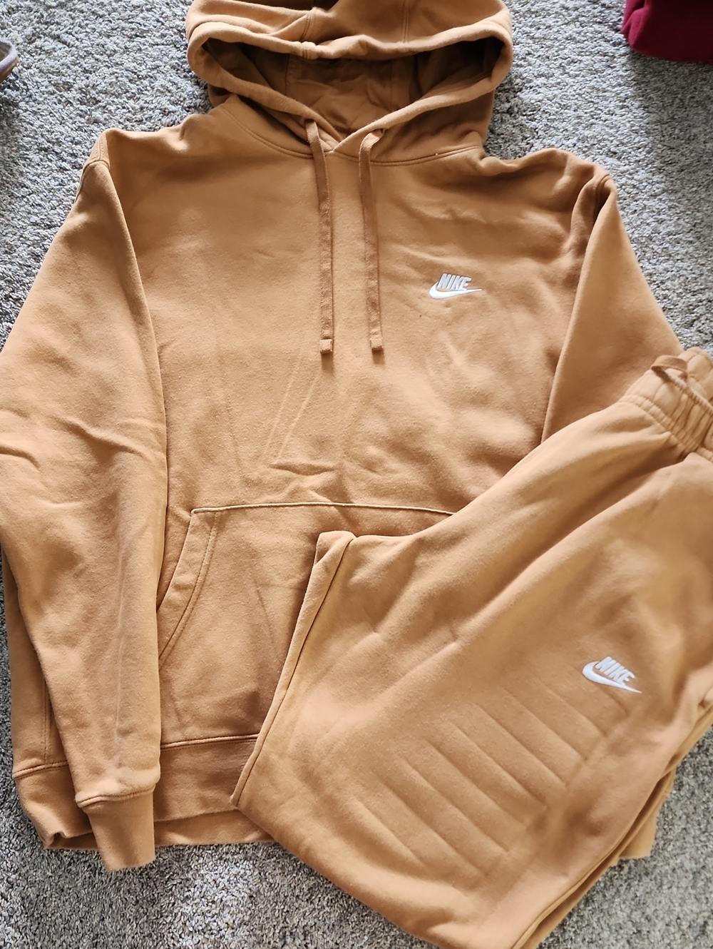 Nike Men Tan Caramel Hoodie and Joggers Set